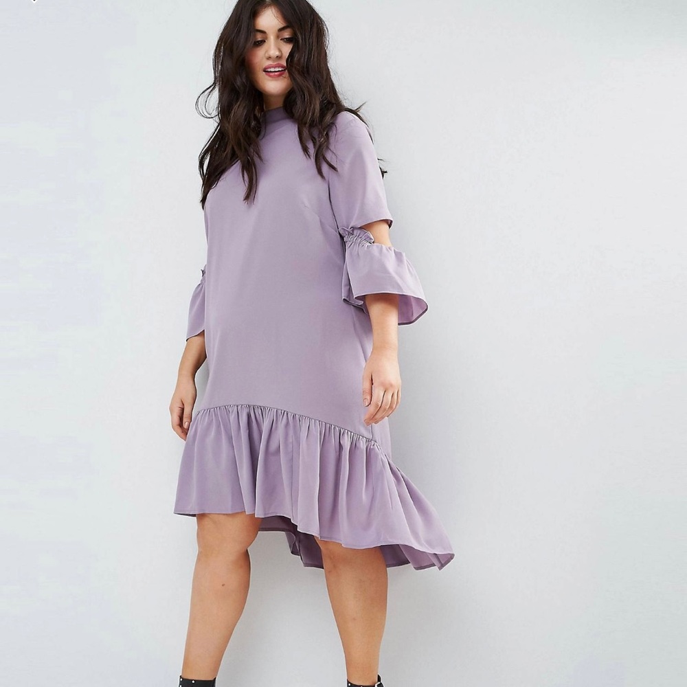 Asos Curve Tea Midi Dress w/ruffles